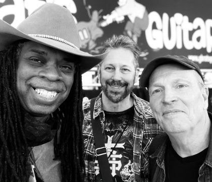 05.2021 - Dallas International Guitar Festival - Larry, Scott Robbins (G-Brat's Guitars) and Jimmy Wallace  (Jimmy Wallace Guitars and DIGF Founder)