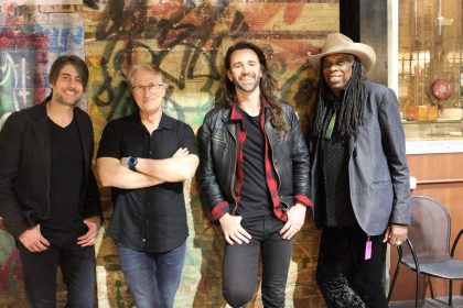 09.2025 | Australia - (l-r) Michael Dolce, Brett Garsed, Leon Todd and Larry Mitchell at Independent Music. Photo Credit: RodFletcher.Fotos